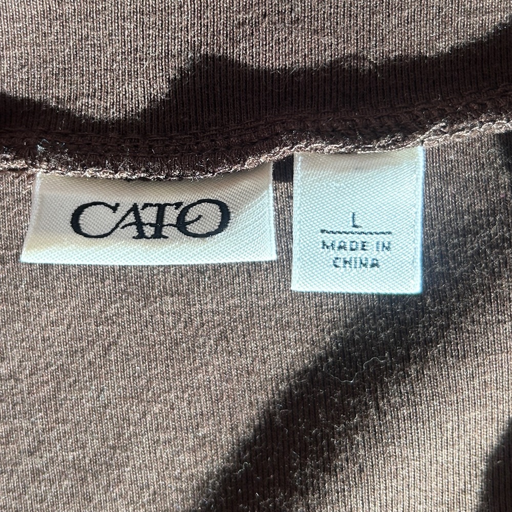 Y2K CATO Brown Babydoll Crop V-Neck Layering Top Whimsigoth Indie Fairy Boho | L - Picture 2 of 13